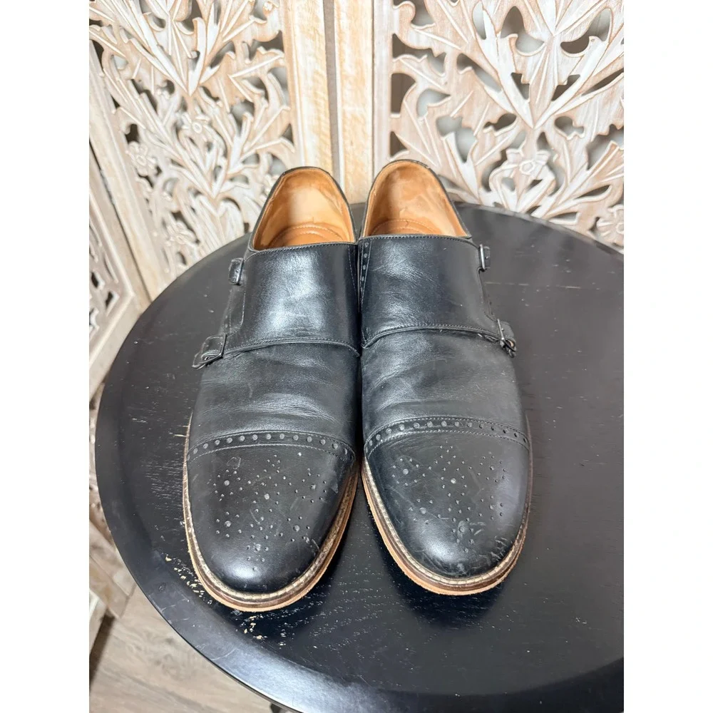 J. Murphy Johnston & Murphy Black Leather Double Monk Strap Shoes 13M 59 1041
